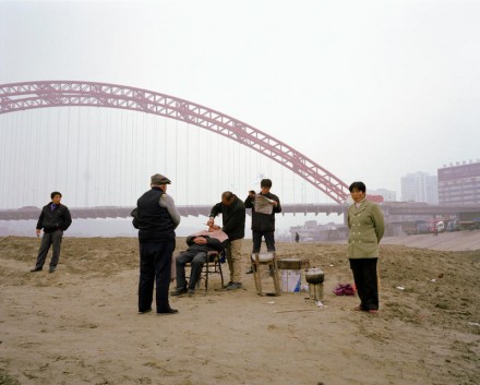 Moving Forward, Standing Still - Shaving Business, Wuhan, China. 2007© Rona Chang